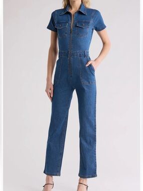 Bebe Denim Boiler Jumpsuit